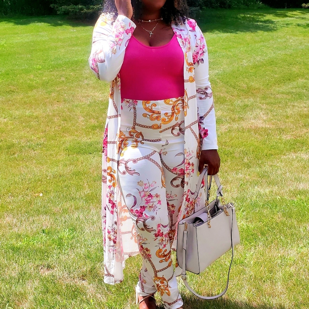 Chain print  pants set